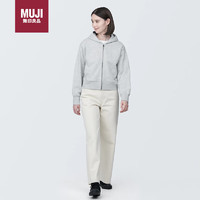 无印良品（MUJI）女式 紧密织 运动衫 卫衣 女士女款 浅灰色-连帽 L 