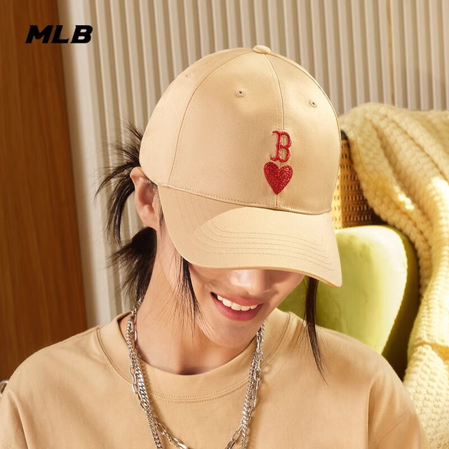 MLB 棒球帽 男女帽子 鸭舌帽运动帽遮阳帽子休闲帽子3ACPH014N 波士顿队/淺米色
