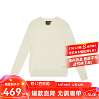 网易严选 100%BABY羊绒针织衫可裸穿来自内蒙古阿拉善春晚过年龙年红 圆领-海盐白 M（165/84A）