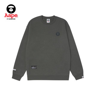 Aape 男装秋冬猿颜徽章字母刺绣休闲薄绒圆领卫衣A306XXL