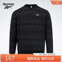 Reebok 锐步 官方男女同款针织满印休闲舒适百搭套头卫衣 001-23RMS309U