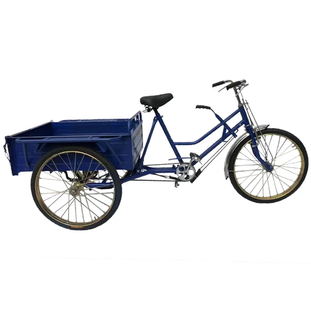 五星（wuxing） 五星80厘米车厢轻便拉货老人自行车脚踏成人三轮车老人代步托架 天蓝色