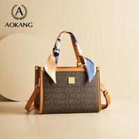 奥康包包女包2024新潮百搭托特印花斜跨单肩包 BG703356-咖啡色