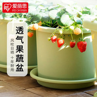 爱丽思（IRIS）Deepot花盆加厚树脂控根圆口绿萝绣球蔷薇月季塑料花盆 6号浅绿色(口径约20.3cm)无盆托