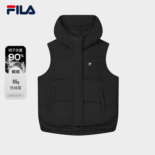 FILA 斐乐 高质VC羽绒│斐乐女羽绒马甲24冬新时尚休闲宽松保暖连帽上衣