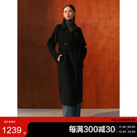 太平鸟女装毛呢大衣大师甄绒系列浴袍双面毛呢赫本风