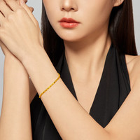 周大生黄金手链足金素金手链简约大方百搭 约4.6g