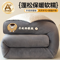 北极绒被子冬季加绒加厚保暖被芯冬被羊毛被宿舍棉被四季单双人被褥 烟灰【加绒加厚 抗寒保暖】 180*220cm8斤-双人冬被 菠萝格-湖绿