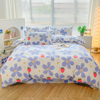 清仓款全棉被套单件褥子套纯棉被罩150x200x230单人1.5米被单 220*230(适合220*230被子) 花间草莓