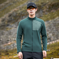 拓路者（Pioneer Camp）长袖t恤男士秋季透气抓绒衣半高领舒适打底衫摇粒绒内胆薄款上衣 松石蓝（全拉链） XL