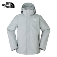 北面（The North Face）三合一冲锋衣男秋冬户外运动上衣550蓬羽绒内胆舒适保暖外套 灰色/550蓬鹅绒填充 L/175 0C5/深灰色/深灰色内胆/550蓬