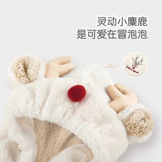 babylove婴儿连体衣加厚冬季棉服防寒衣服冬装超萌宝宝圣诞 浅卡其