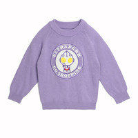 千趣会（SENSHUKAI）童装男童女童毛衣奥特曼系列秋冬上衣纯棉儿童针织套头衫红色毛衣 紫色 130cm