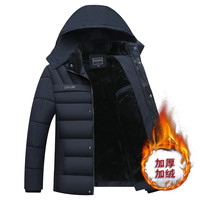 虎迹 福利款冬季棉衣加绒加厚连帽保暖外套中老年时尚棉衣
