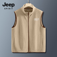 JEEP SPIRIT 吉普300g重磅马甲男冬季保暖厚款摇粒绒外套户外运动防风立领背心