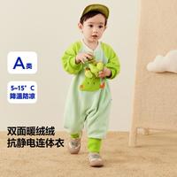 【抗静电摇粒绒宝宝连体衣】迷你巴拉巴拉男女童秋季撞色萌趣爬服