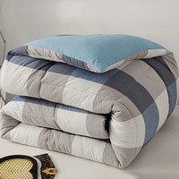艾薇（AVIVI） 艾薇 冬棉被春秋被芯宿舍单人冬天加厚保暖家用空调被褥冬季 蓝大格 200*230CM