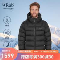 Rab 24秋冬Ascent男士连帽保暖防风疏水700蓬防寒羽绒服 QDE-67 黑色BLK