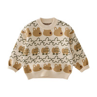 棉花堂（cottontown）棉花堂宝宝毛衣2024秋冬针织衫女童套头衫童装儿童衣服冬装 米底小熊 100/56