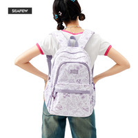 Seafew 背包旅行包女超大容量女士双肩包户外旅游登山包15.6英寸电脑包 浅紫色1620