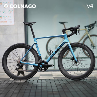 COLNAGO梅花V4 ULTRA 碳纤维轻量竞赛105电变碟刹全内走线碳轮公路自行车 整车-V4-迈阿密蓝 24速 485