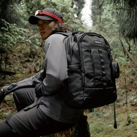 探路者（TOREAD）登山包户外骑行徒步旅行25L防刮耐磨轻量透气双肩包背包24年 黑色 均码