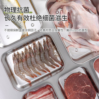 辛丛（XINCONG）加厚304不锈钢保鲜盒冷藏盒冷冻盒商用食物收纳盒野餐露营收纳盒 1个600ml【13.5*10.5*4.5CM】