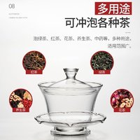 88VIP：唯铭诺 耐热玻璃茶杯 盖碗 200ml 橙色/透明色