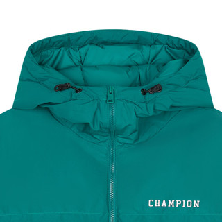 Champion【王俊凯同款】冠军羽绒服男防水冬季连帽拉链女加厚 绿色 L