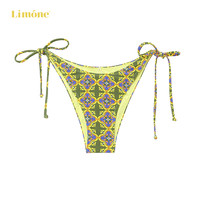 Limone2024分体泳衣女性感小胸海岛欧美比基尼温泉度假风泳装 S 陶瓷绿-低腰泳裤
