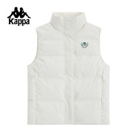 Kappa卡帕背靠背秋冬运动羽绒马甲防风保暖背心女款休闲外套 白色-012 XL