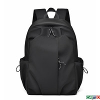 潮酷高中男书包休闲旅行通勤男士双肩包时尚防泼水女生背包 黑色