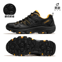 CAMEL骆驼昆仑山2024春秋登山鞋女溯溪徒步鞋子户外网面运动鞋女款 F13A097035，黑/黄，男款 密网版 44