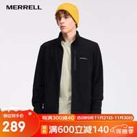 迈乐（Merrell）运动户外男款抓绒衣外套保暖透气舒适上衣外衣 MC2240028-BK02渊黑色 L