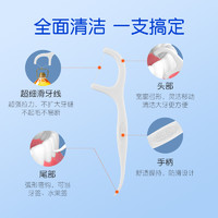 88VIP：Cofoe 可孚 一次性牙线棒高分子细滑超细家庭装牙签线剔牙线100支*6袋