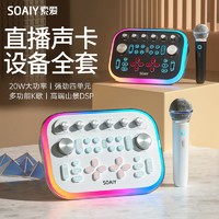 SOAIY 索爱 SG20声卡直播专用音响手机无线唱歌网红话筒音箱一体麦克风