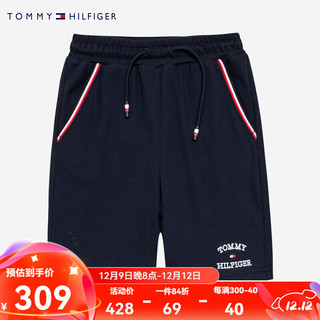 TOMMY HILFIGER 汤米童装 儿童夏季纯棉舒适针织短裤大小童休闲裤子 暗夜蓝 130/56