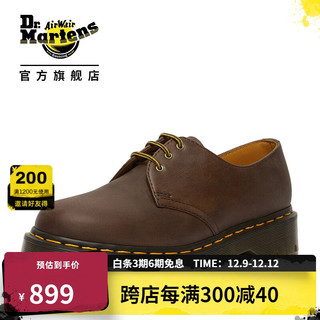 马丁（DR.MARTENS）1461 Bex 气质经典疯马皮厚底男女款3孔马丁单鞋 深棕色 42