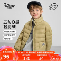 Disney 迪士尼 童装儿男女童轻薄羽绒服90绒立领五防 24冬DB431KE12绿130