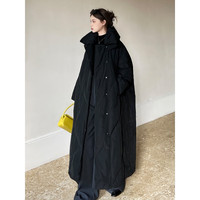 薇靡雅（WEIMIYA）2024年冬季棉服女中长款韩版宽松大被子棉衣棉袄加厚外套 黑色 M