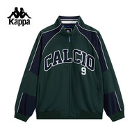 Kappa卡帕背靠背运动外套男复古休闲开衫防泼水夹克立领上衣 绿色-3072 XL