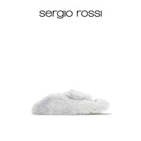 sergio rossi SR女鞋SR1系列方头简约通勤茸茸鞋一脚蹬懒人鞋女