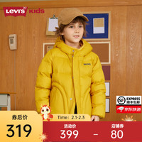 Levi's李维斯童装男童短款棉服冬季儿童保暖上衣外套 天然金 140/68(S)