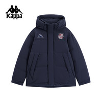 Kappa卡帕背靠背运动羽绒服2024年冬面包服外套保暖防寒服男 暗夜蓝黑-906 XL