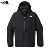 北面（The North Face）三合一冲锋衣男户外运动上衣羽绒内胆舒适保暖外套 KX7/黑色/黑色内胆/600蓬 3XL/190 4H0/黑色/550蓬鹅绒填充