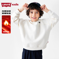 Levi's李维斯儿童童装卫衣2024冬季男童女童连帽长袖上衣潮 糖果白 110/52