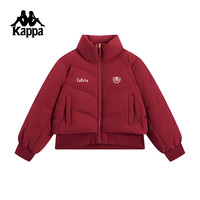 Kappa卡帕背靠背运动羽绒服女款户外保暖防寒服休闲夹克外套 红色-5809 L