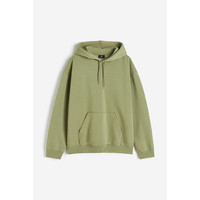 HM男装女装卫衣2024秋季宽松运动衫美式卫衣连帽0970819 绿色080 165/84