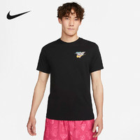 NIKE 耐克 短袖男夏季新款休闲图案半袖黑色纯棉运动T恤FD6637-010