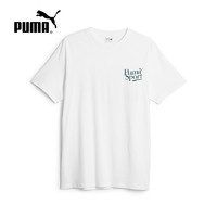 PUMA 彪马 短袖T恤男子秋季新款白色百搭圆领运动休闲半袖624714-02